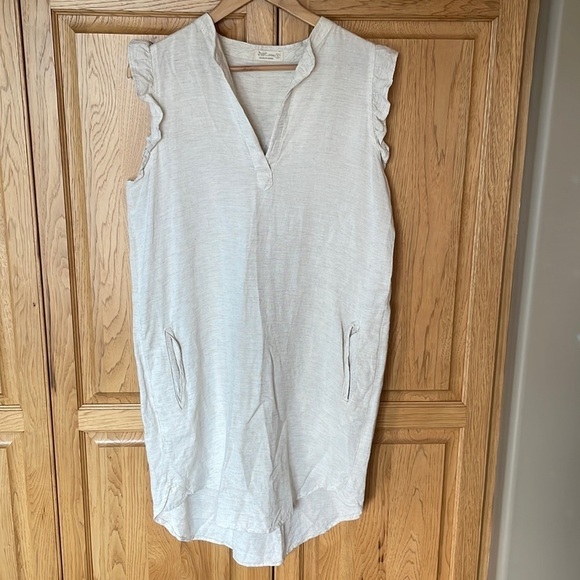 Just Living Linen Cap Sleeve Midi Dress Cream size small - Picture 1 of 5